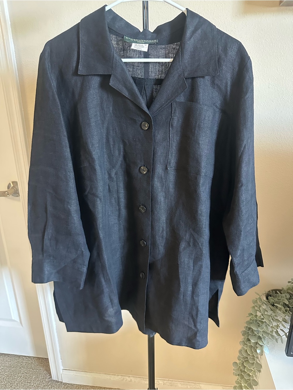 Harvé Benard 💯 Linen Black Shirt/Coverup
